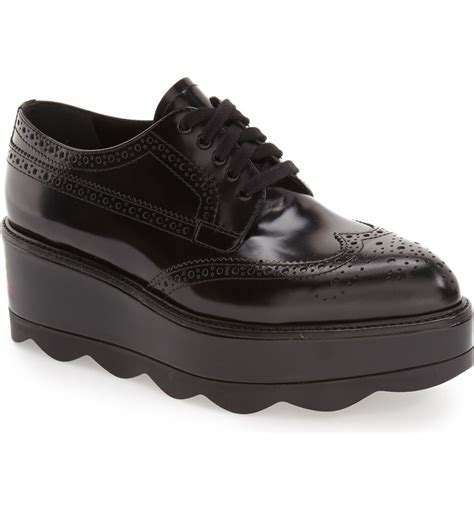 prada platform lace up shoes|Prada oxford platform.